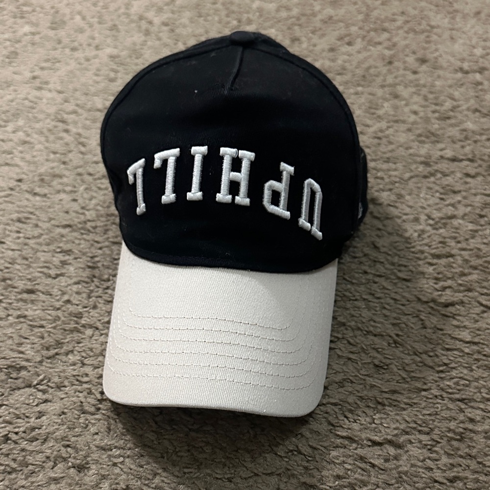 Black and Cream Uphill Brand SnapBack Cap